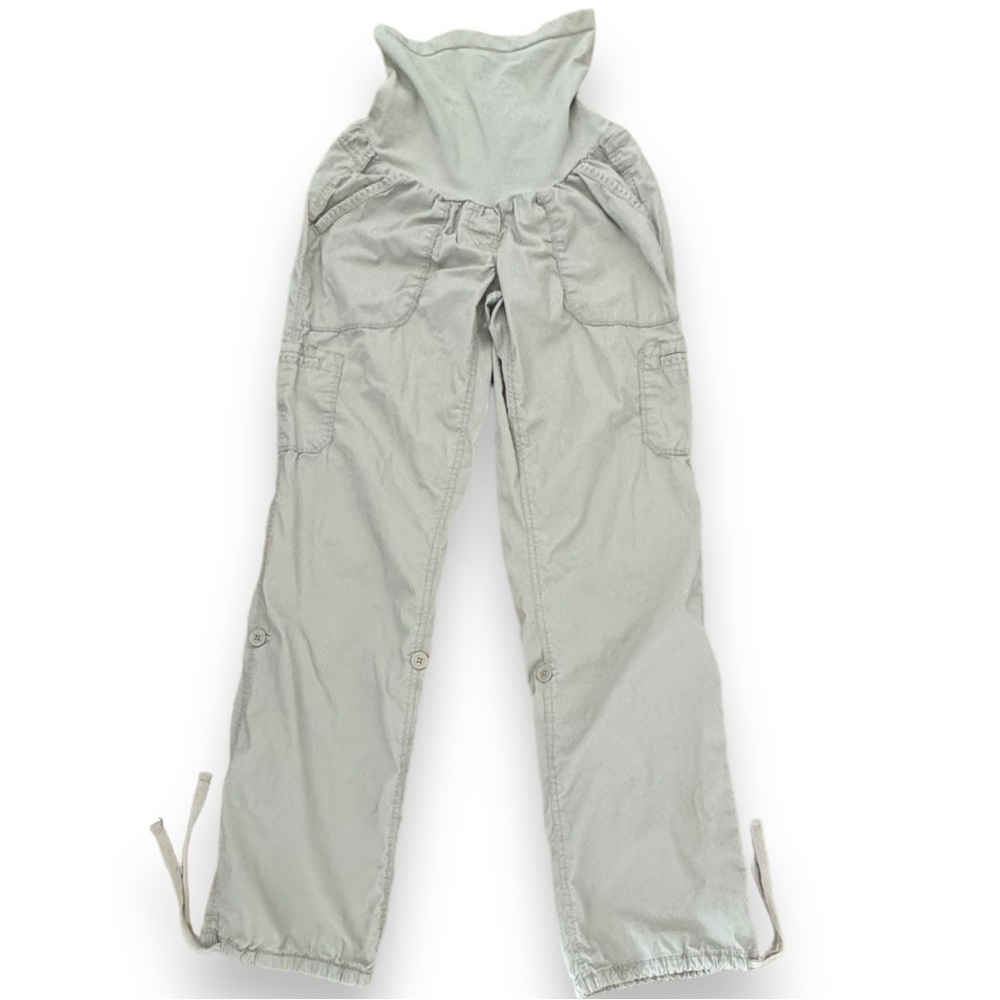 Oh Baby! By Motherhood Maternity Full Panel Convertible Cargo Capri/ Pants Med